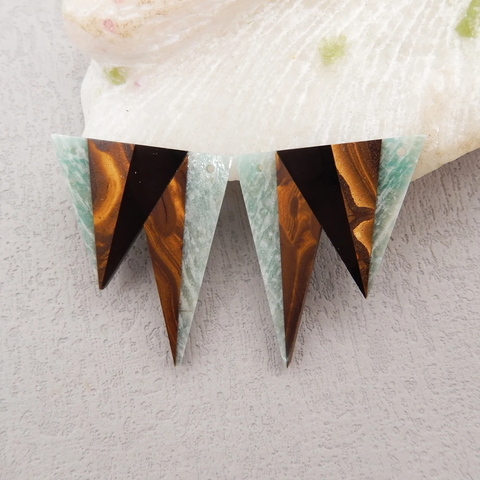 Drilled Earring bead Ornaments Natural Stone Amazonite Boulder Opal Obsidian Handmade Stones Jewelry