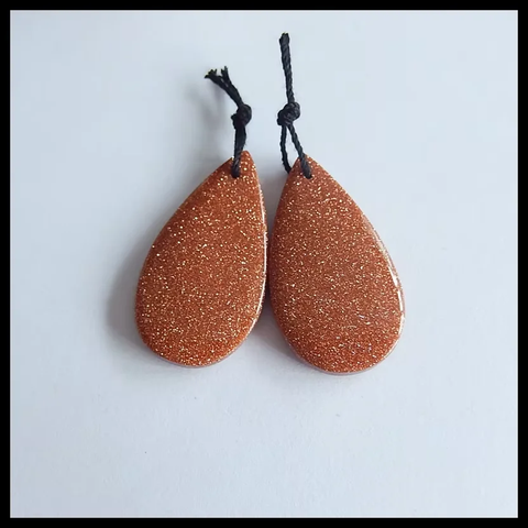 Earrings Beads Accessories Red Sand Sun Sitara—Natural Gemstone Beads Handmade jewerly, 34x18x4mm, 8g