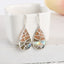 New Arrival! Handmade Intarsia Earrings, Natural Stone Sun Stone And Flash Labradorite, Sterling Silver 925 Women Earrings Vintage Jewelry,45x17x2mm, 6.7g