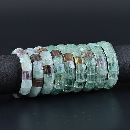 Natural Fluorite Bracelet 16*11*6mm, 20cm length, 44.6g – Gomggsale