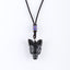 BITEFU Natural Obsidian Wolf Head Pendant Necklace, Popular Stone Wolf Necklace, 14g