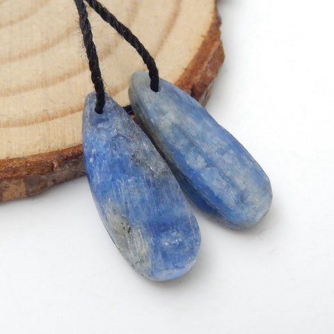 Natural Blue Kyanite Earring Beads 23x8x3mm, 3.2g