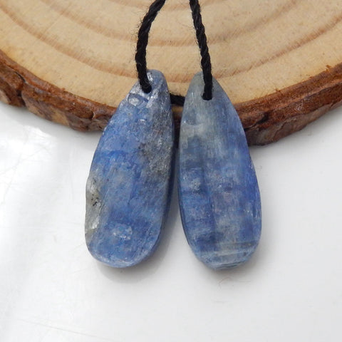 Natural Blue Kyanite Earring Beads 23x8x3mm, 3.2g