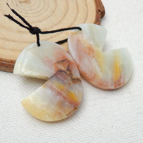 Natural Amazonite Earring Beads 30X23X4mm, 10.2g