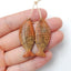Natural Red Creek Jasper Carved fish Earring Beads 37x14x3mm, 6.4g