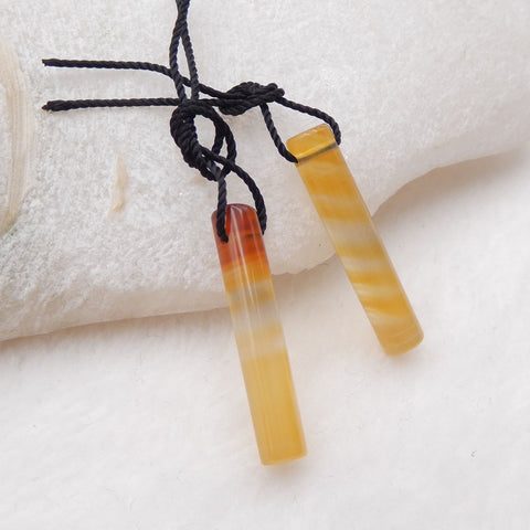 Natural Red Agate Earring Beads 24x4mm, 1.9g