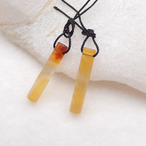 Natural Red Agate Earring Beads 24x4mm, 1.9g