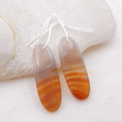 Natural Red Agate Earring Beads 30x12x5mm, 6.9g