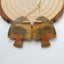 Natural Red Creek Jasper Carved fish Earring Beads 30x25x4mm, 9.8g