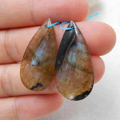 Natural Labradorite Earring Beads 29x13x5mm, 6.9g