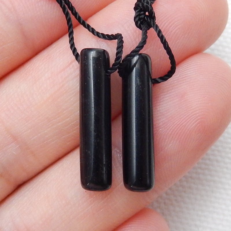 Natural Obsidian Earring Beads 20*4*4mm, 1.6g
