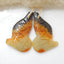Natural Amazonite Carved fish Earring Beads 30x20x4mm, 6.1g