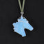 1 Strand 30 Inch Carved Opalite Horse Head Gemstone Pendant Adjustable Necklace, Unique Jewelry, 38x41x10mm, 27g