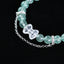 Natural Green Strawberry Quartz And White Quartz Gemstone Bracelet Gift, 17cm, 16x12x7mm, 8mm, 19.2g
