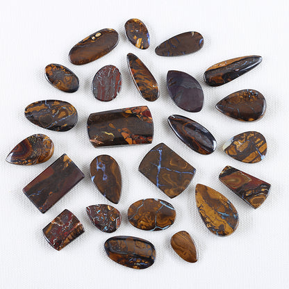 24 pcs Natural Boulder Opal Cabochons 21*13*4mm, 41*24*9mm, 136.3g