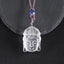 BITEFU 1 Strand Carved Natural White Quartz Buddha Head Necklace, 25g