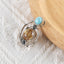New Arrival!Handmade Jewelry Sterling Silver 925 Turquoise And Gold Rutilated Quartz  Pendant,26×18×7mm, 3.4g