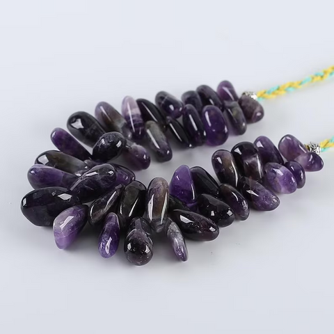 New Arrival!Hand-Woven,Natural Amethyst Gemstone Necklace,Adjustable Necklace,15x10x7mm,30x12x20mm,11-31 Inch,180g