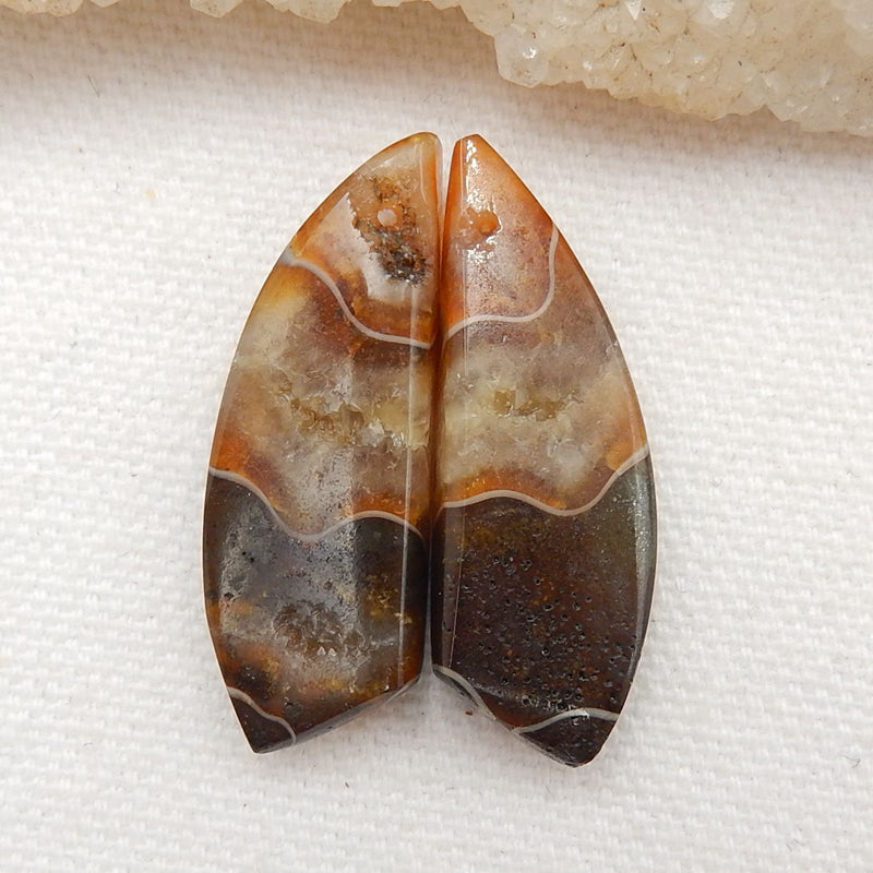 Natural Ammonite Fossil Earring Beads 34x14x5mm, 8.0g