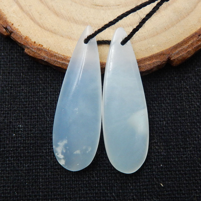 Natural Jade Earring Beads 33x9x4mm, 3.1g