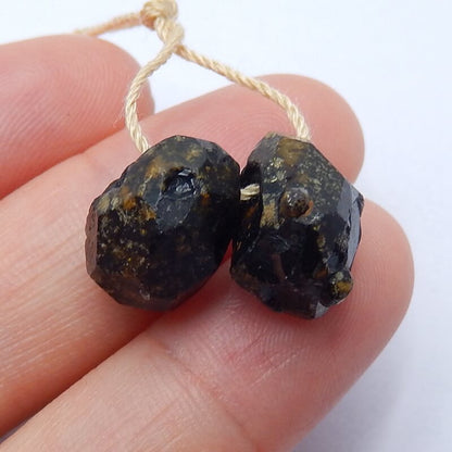 Natural Garnet Earring Beads 12x10x3mm, 1.4g