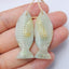 Natural Amazonite Carved Fish Earring Beads 36x15x4mm, 6.2g