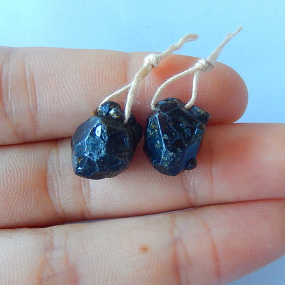 Natural Garnet Earring Beads 12x10x3mm, 1.4g