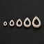 Natural White Jade Teardrop Hollow Plugs — Handcrafted Gemstone Ear Gauge Pair