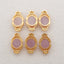 BITEFU 1Pair Silver Gold Plated Natural Kunzite Gemstone Earring Beads, Jewelry DIY Making Accessories, 3.7g