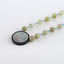 Natural Blue Aquamarine,Obsidian And Wave Jasper And MOP(Mother Of Pearl) Gemstone Necklace,Best Gemstone Jewelry Gift,1 Strand,17.5 Inch,36x6mm, 22x10x6mm, 11mm,22.6g