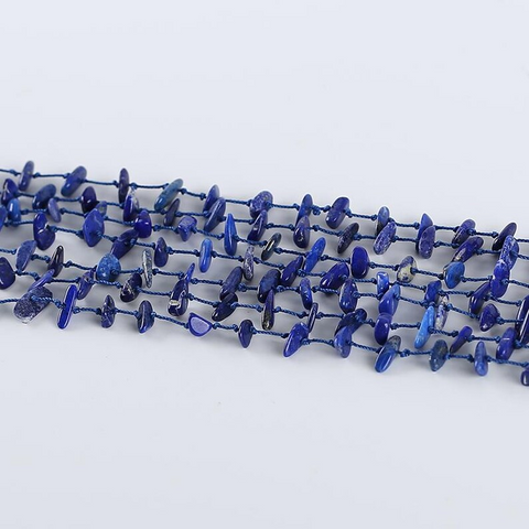 New Arrival! Natural Lapis Lazuli Necklace, Lapis Lazuli Bead Strands Handmade Gemstones,7 Strand, 22 Inch,5×4×1mm,15×7×3mm,85g