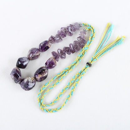 Natural Amethyst Pendant Beads for Necklace 28 inches, 11*9*8mm, 31*23*23mm, 159g
