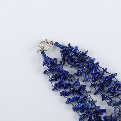 New Arrival! Natural Lapis Lazuli Necklace, Lapis Lazuli Bead Strands Handmade Gemstones,7 Strand, 22 Inch,5×4×1mm,15×7×3mm,85g