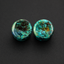 Natural Chrysocolla Mayan Flare Plugs with Concave Front & Back - Hand-Carved Gemstone Gauges (Sold as Pair)