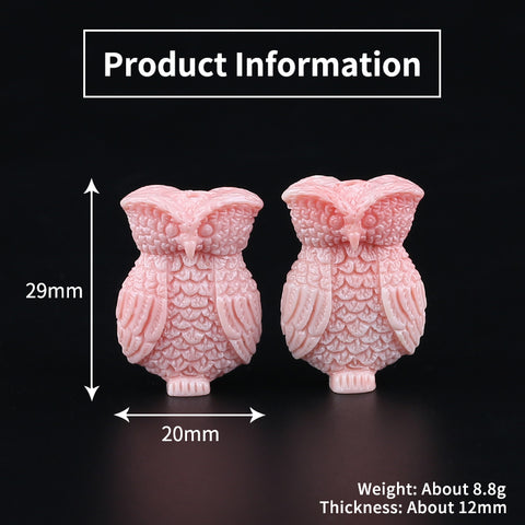 BITEFU 1Pair Pink Conch Shell (Made Of Powder Of Shell, Color Is Enhanced ) Owl , 8.8g