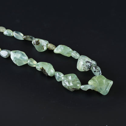 Natural Prehnite Pendant Beads for Necklace 22 inches, 11*8*6mm, 27*20*15mm, 111g