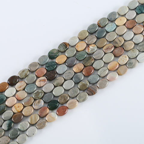 New Arrival! 1 Strand 16 Inch Natural Multi-Color Picasso Jasper Gemstone Necklace,Gemstone Wholesale,16x12x6mm,43g