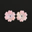 BITEFU 1Pair Carved Natural Pink Shell Flower , Queen Conch Shell Beads, Popular Pink Flower Beads, 1.4g