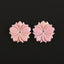 BITEFU 1Pair Carved Natural Pink Shell Flower , Queen Conch Shell Beads, Popular Pink Flower Beads, 3.6g