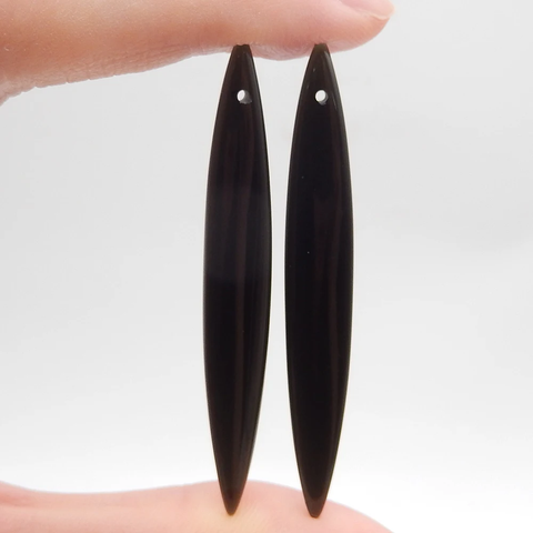 Earring Drill Accessory Natural Obsidian Stone—Fashion  Earrings Beads Semi-precious Stones Handmade Jewelry 56x4x4mm