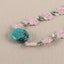 Natural Turquoise and Lace Necklace,Turquoise Bead Strands Handmade Gemstone,Lucky Stone,1 Strand,30 Inch,31x26x10mm,16.6g