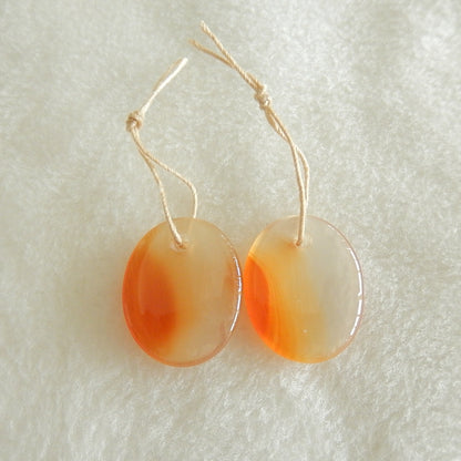 Natural Red Agate Earring Beads 21x17x4mm, 4.7g