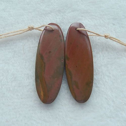 Natural Red Creek Jasper Earring Beads 35x10x4mm, 4.9g