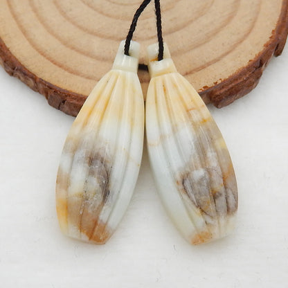 Natural Amazonite Earring Beads 40x15x4mm, 7.8g
