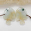 Intarsia of Amazonite And Malachite Carved Fish Earring Beads 29x24x5mm, 9.4g