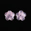 BITEFU 1 Pair Carved Natural Gemstone Pink Chalcedony Flower Earring Beads, Carved Flower Pair, 3.1g