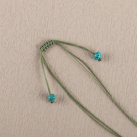 Natural Turquoise and Lace Necklace,Turquoise Bead Strands Handmade Gemstone,Lucky Stone,1 Strand,30 Inch,31x26x10mm,16.6g
