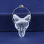 White Crystal Carved Wolf Head Pendant With 925 Sterling Silver,35x26x13mm, 13g