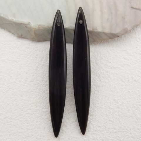 Earring Drill Accessory Natural Obsidian Stone—Fashion  Earrings Beads Semi-precious Stones Handmade Jewelry 56x4x4mm