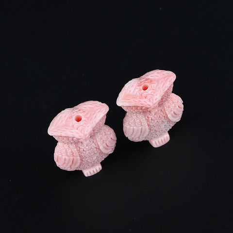 BITEFU 1Pair Pink Conch Shell (Made Of Powder Of Shell, Color Is Enhanced ) Owl , 8.8g